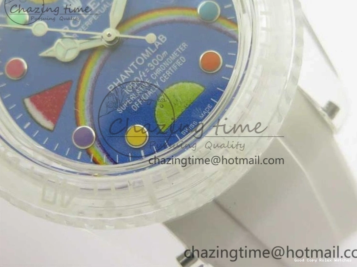 AAA Replica Watches Strap Fruit 3AF FreshLook 2620 Blue Submariner Phantomlab Rubber Transparent Dial Best Edition VR on White 1219